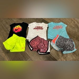Bundle Of (3) Nike Toddler Girl Dri-FIT Logo T-Shirt & Shorts - Size 12 Month
